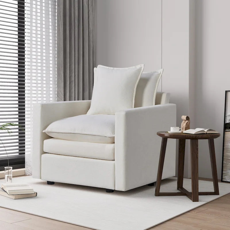 33.07 Upholstered Arm Chair with Solid Wood Frame