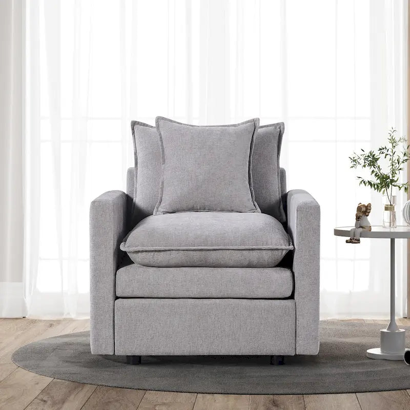 33.07 Upholstered Arm Chair with Solid Wood Frame