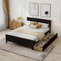 Gymax Full Size Wooden Bed Frame with 2 Storage Drawers & Under - bed