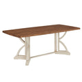 78 - inch Oak Top Dining Table with Interlocking Base