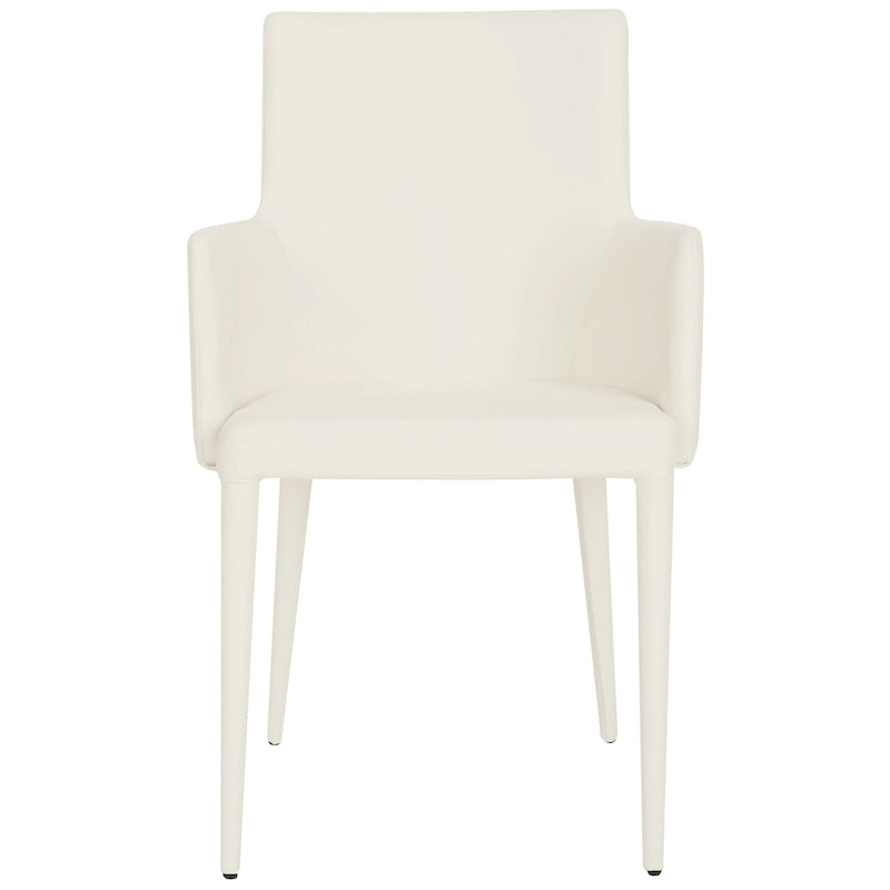 Mid - Century Dining Modern White Arm Chair - 23.6 W x 21.6 L x 35.5 H - 24Wx22Dx36H