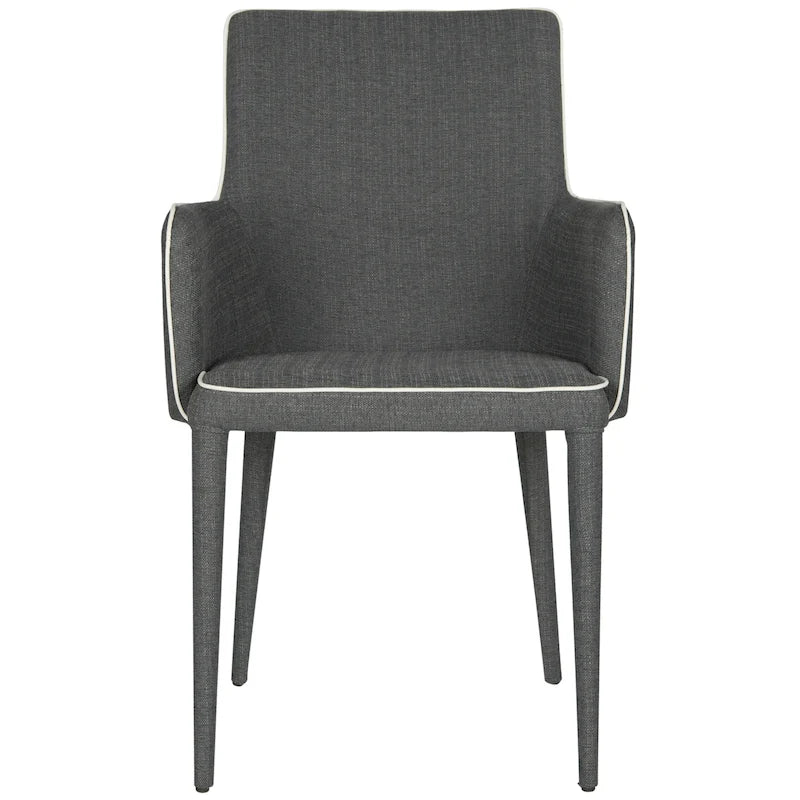 Mid - Century Dining Modern White Arm Chair - 23.6 W x 21.6 L x 35.5 H - 24Wx22Dx36H