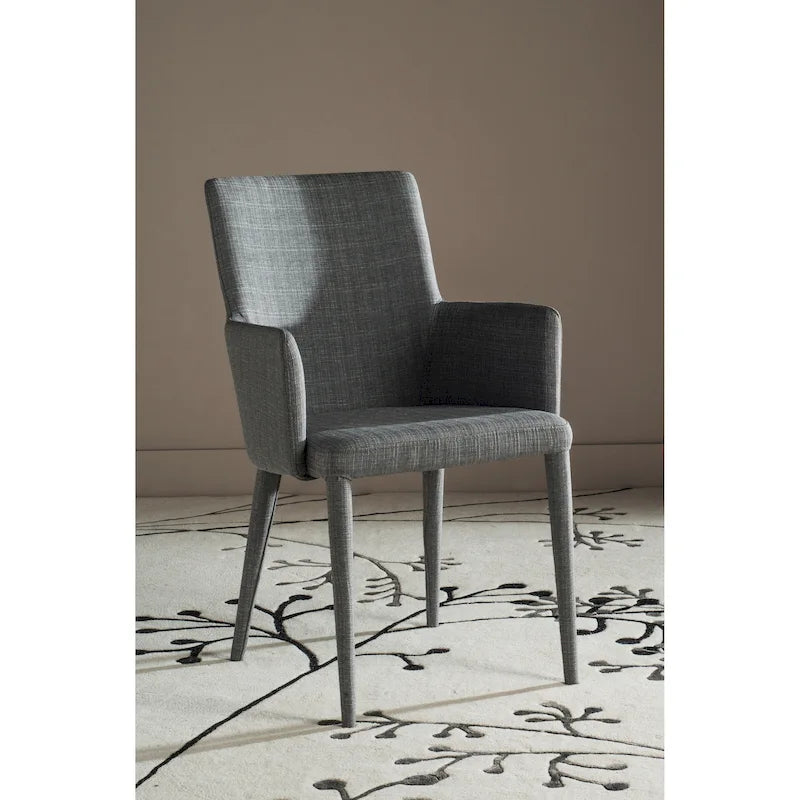 Mid - Century Dining Modern White Arm Chair - 23.6 W x 21.6 L x 35.5 H - 24Wx22Dx36H