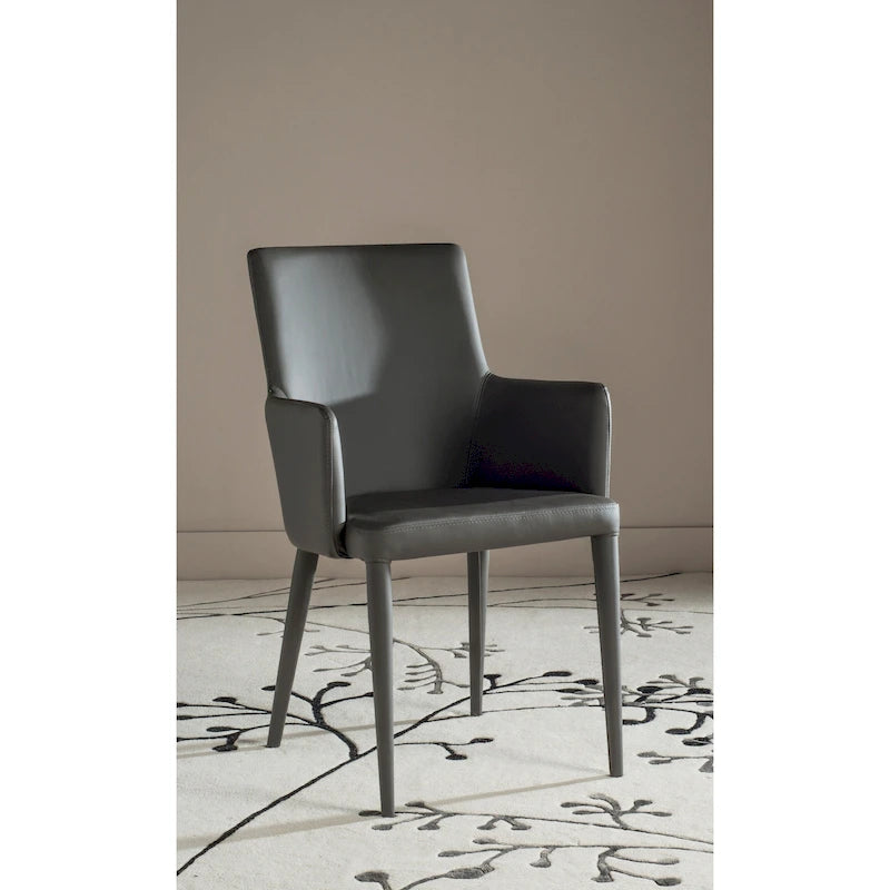 Mid - Century Dining Modern White Arm Chair - 23.6 W x 21.6 L x 35.5 H - 24Wx22Dx36H