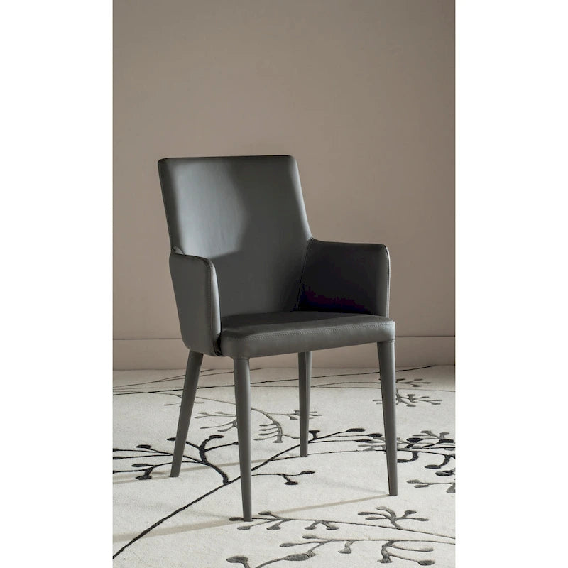 Mid - Century Dining Modern White Arm Chair - 23.6 W x 21.6 L x 35.5 H - 24Wx22Dx36H