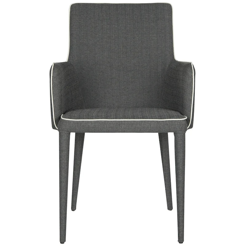 Mid - Century Dining Modern White Arm Chair - 23.6 W x 21.6 L x 35.5 H - 24Wx22Dx36H