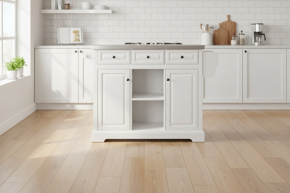 Rolling Kitchen Island With Storage(no include stool)