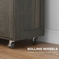 Triple - Cabinet Rolling Kitchen Island On Wheels(no include stool)
