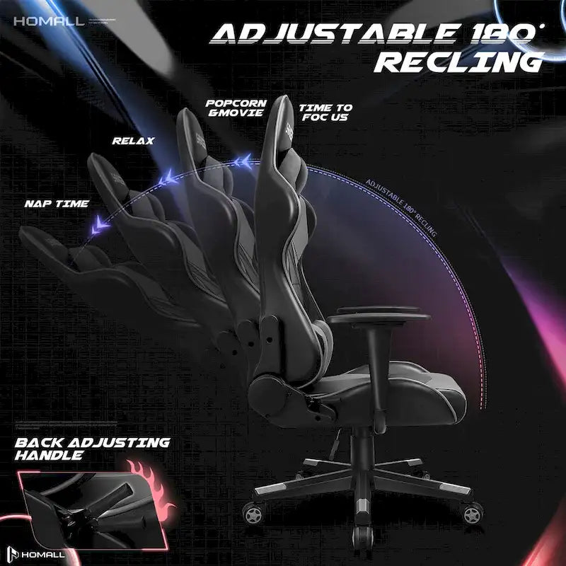 Ergonomic Faux Leather Adjustable Swivel Office Gaming Chair