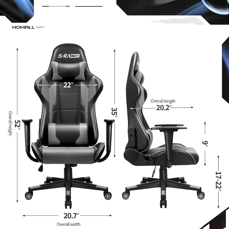 Ergonomic Faux Leather Adjustable Swivel Office Gaming Chair