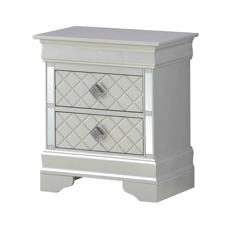 Verona Mirrored Wood 2 - drawer Nightstand
