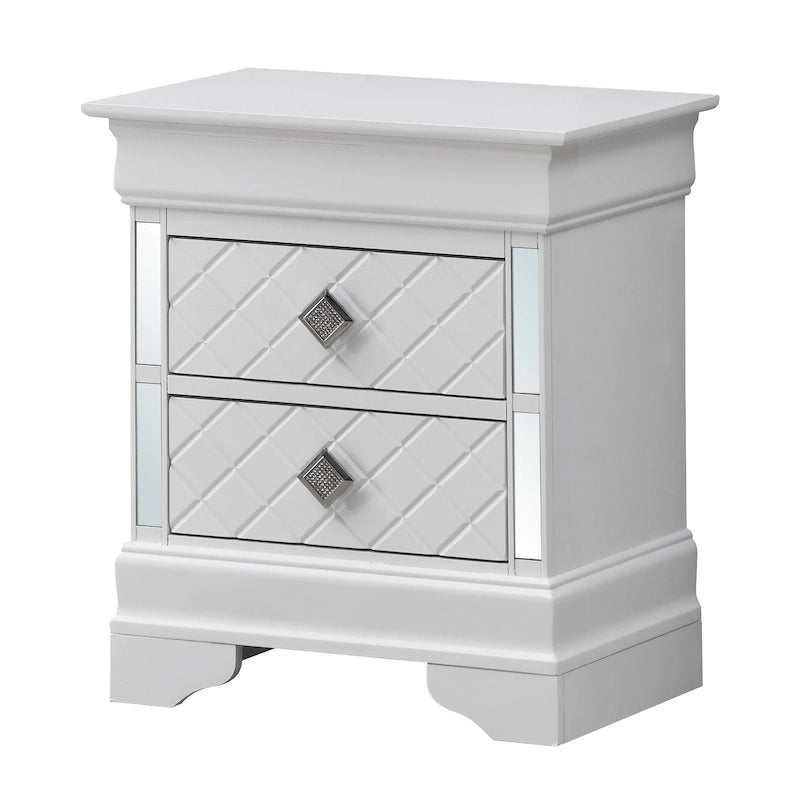 Verona Mirrored Wood 2 - drawer Nightstand