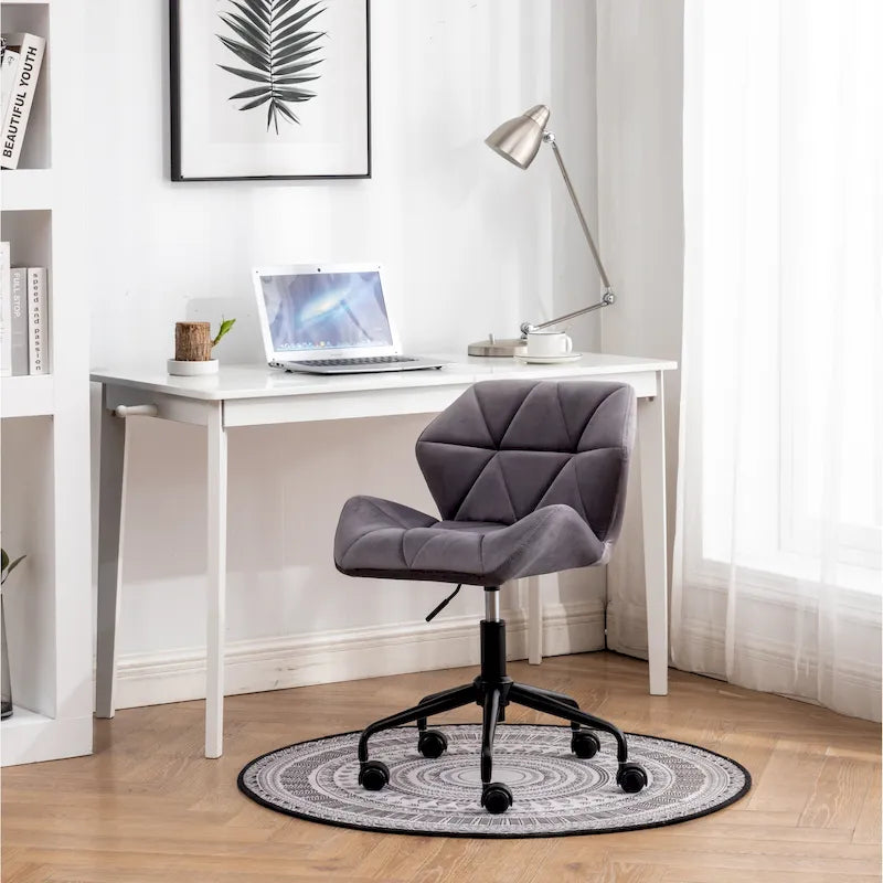 Diamond Tufted Adjustable Swivel Office Chair