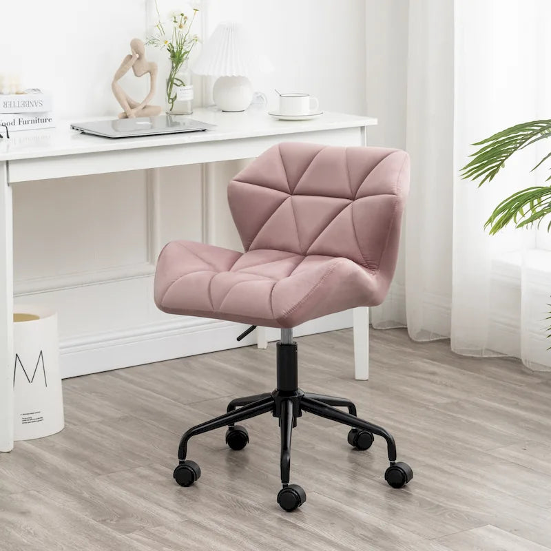 Diamond Tufted Adjustable Swivel Office Chair