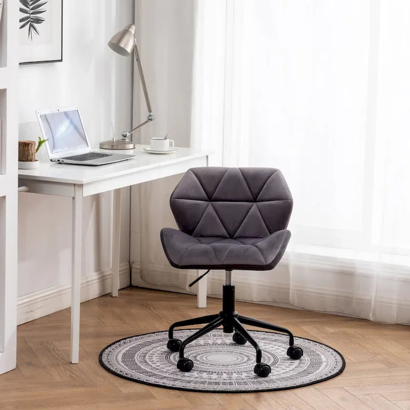 Diamond Tufted Adjustable Swivel Office Chair