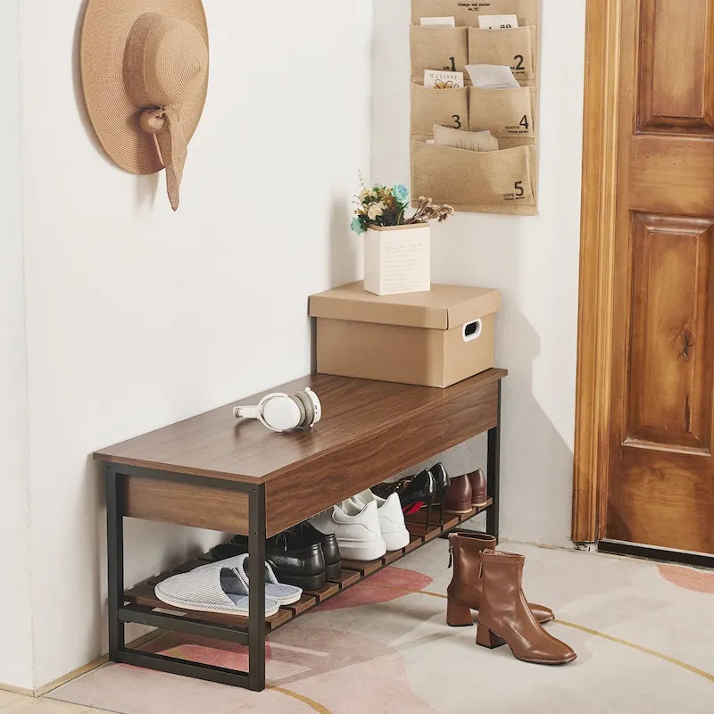Lift - Top Entryway Shoe Storage Bench with Shelf
