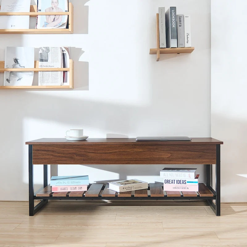 Lift - Top Entryway Shoe Storage Bench with Shelf