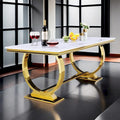 72 inch Rectangular Dining Table with U - Shaped Base