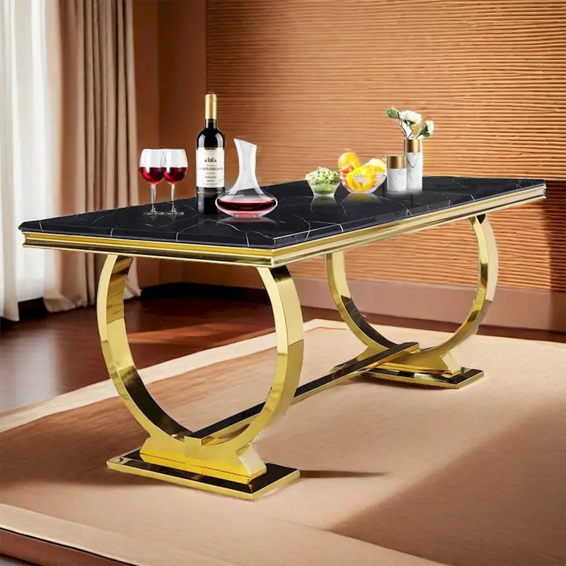 72 inch Rectangular Dining Table with U - Shaped Base
