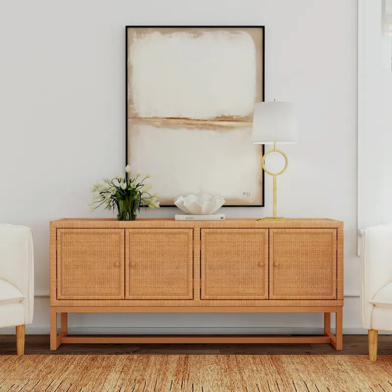 Rattan 4 Door 76 Sideboard